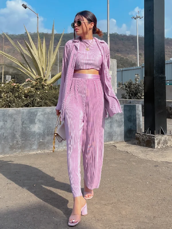 Limited Time Deal On the Go Two Piece Pleated Shirt & Pants Co-ord set