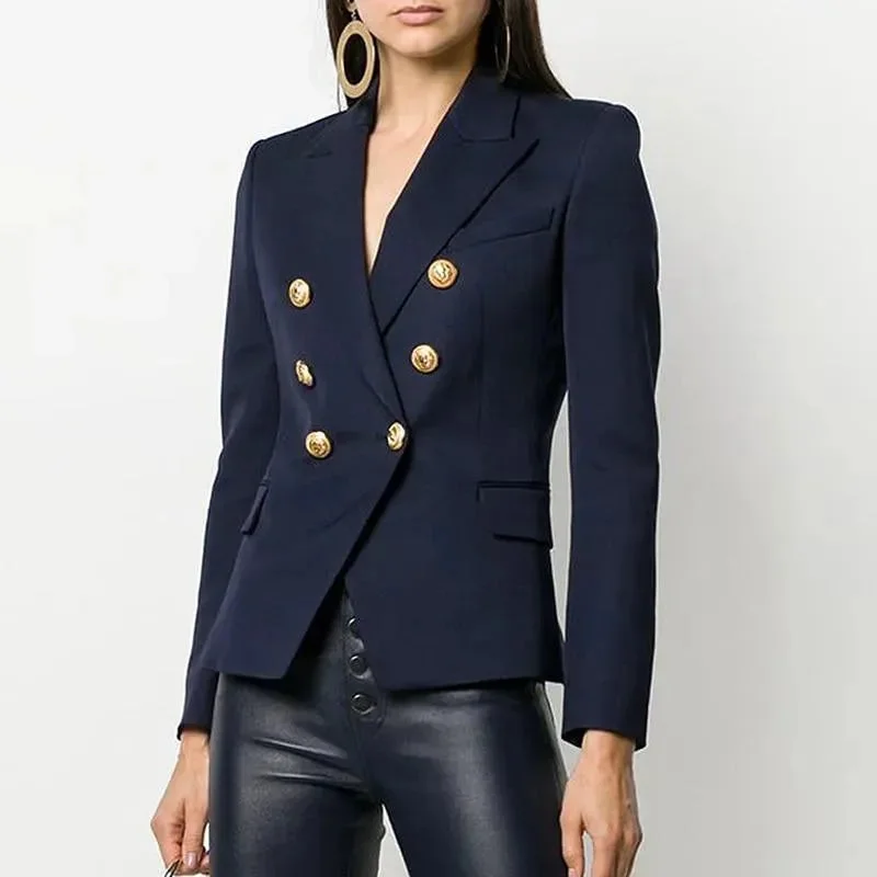 Limited Time Deal Sign It Navy Blue Blazer Women - Casual - Plain-Solid