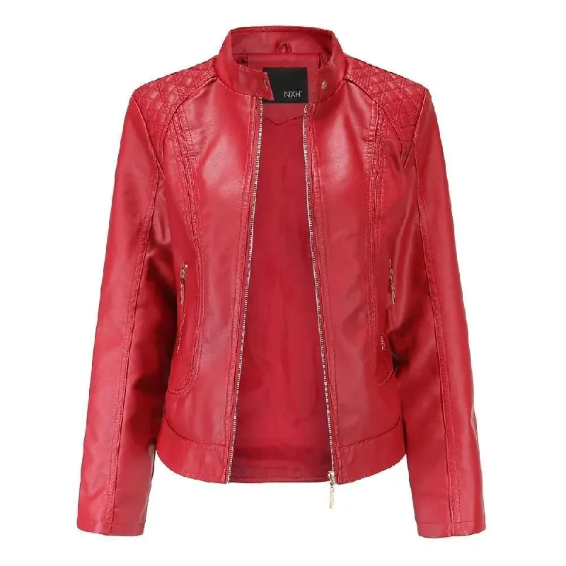 Comfort First Women's Fashion Biker Leather Jackets For Women