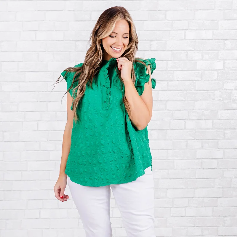 Fashion For Every Occasion Partner In Perfection Top, Kelly Green