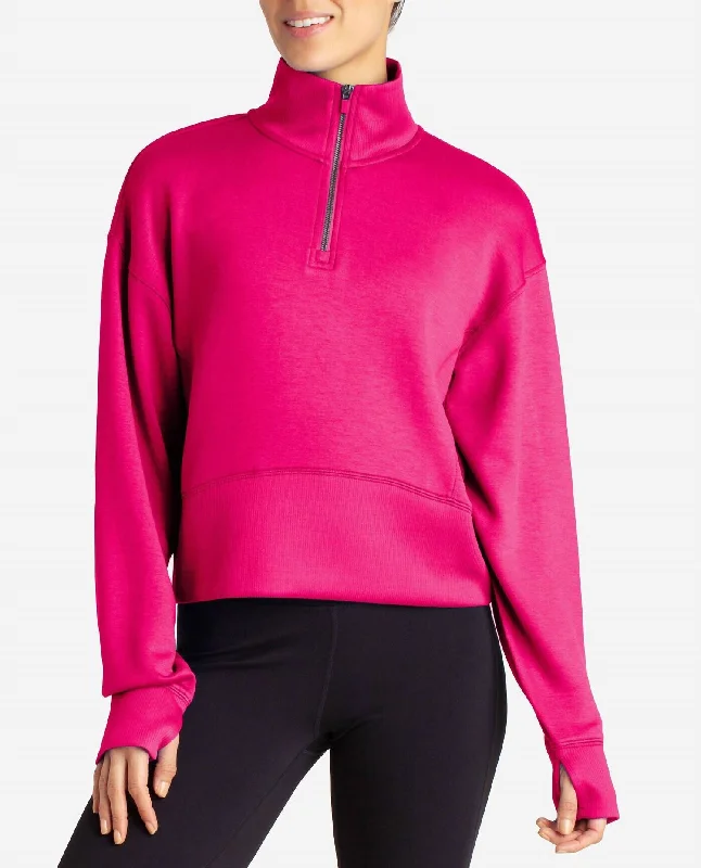 Scuba Corset Half-Zip Jacket In Luminous Pink