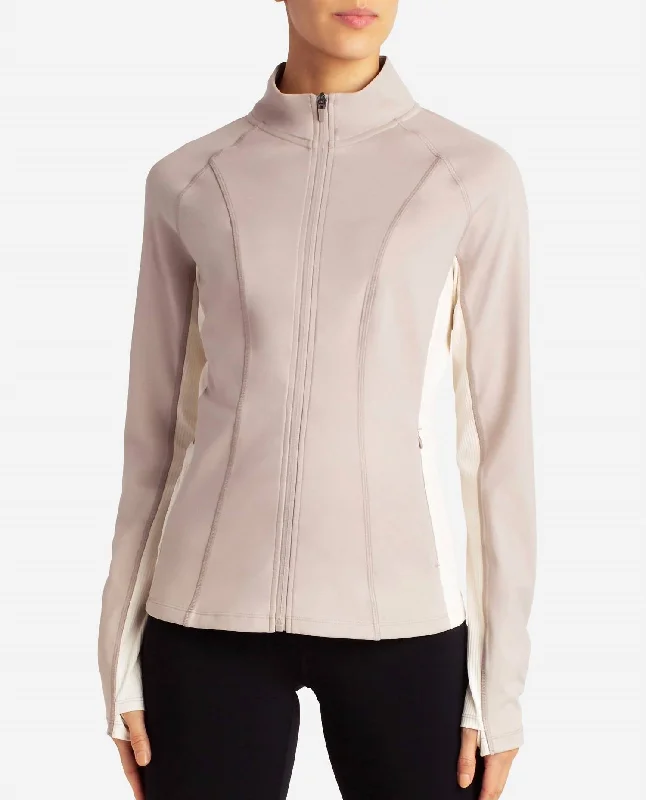 Full-Zip Colorblocked Yoga Jacket In Atmosphere/birch