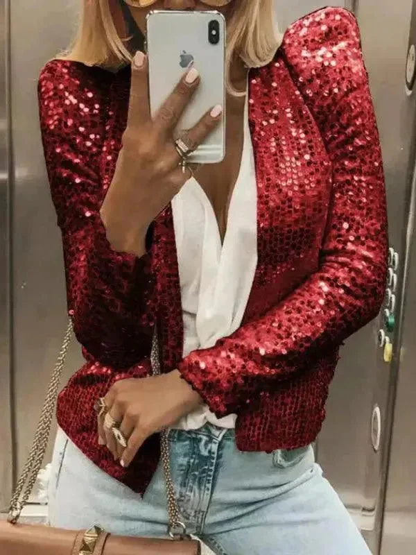 Imeless Style Short Women Sequin Coat