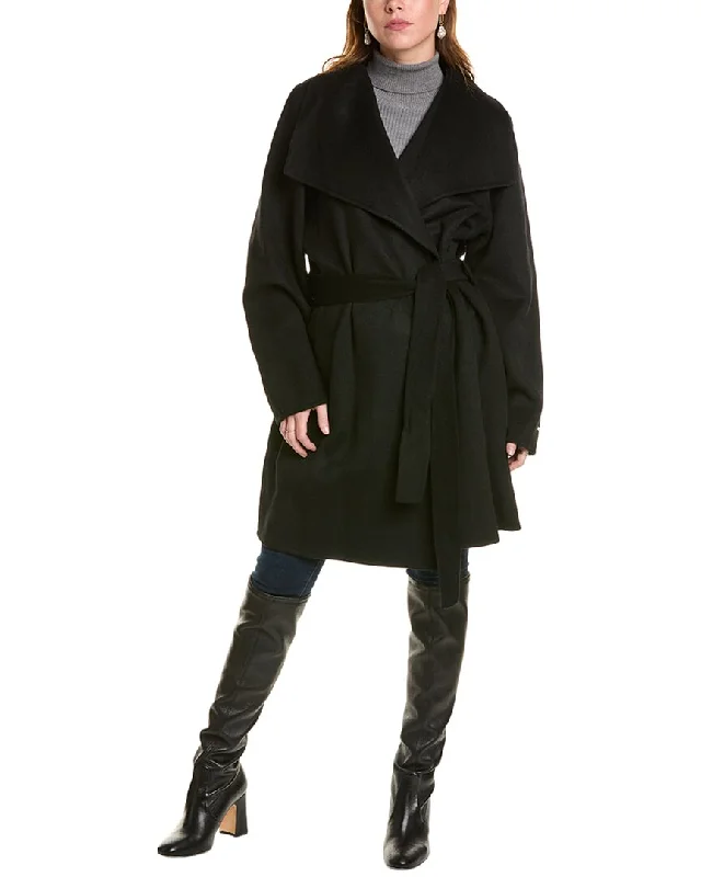 Tahari Ella Wool-Blend Wrap Coat