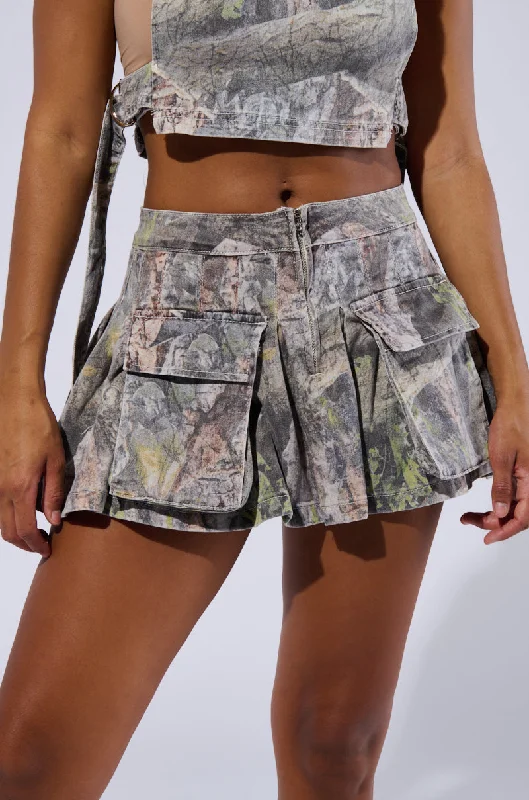 Runway Inspired Wear MARIAH TREE CAMO CARGO MINI SKIRT