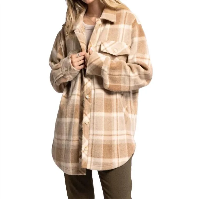 Tullis Jacket In Beige Multi Plaid