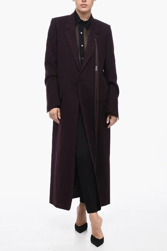 Style Streetwear Ann Demeulemeester Single Breasted Wool Coat With Flap Pockets