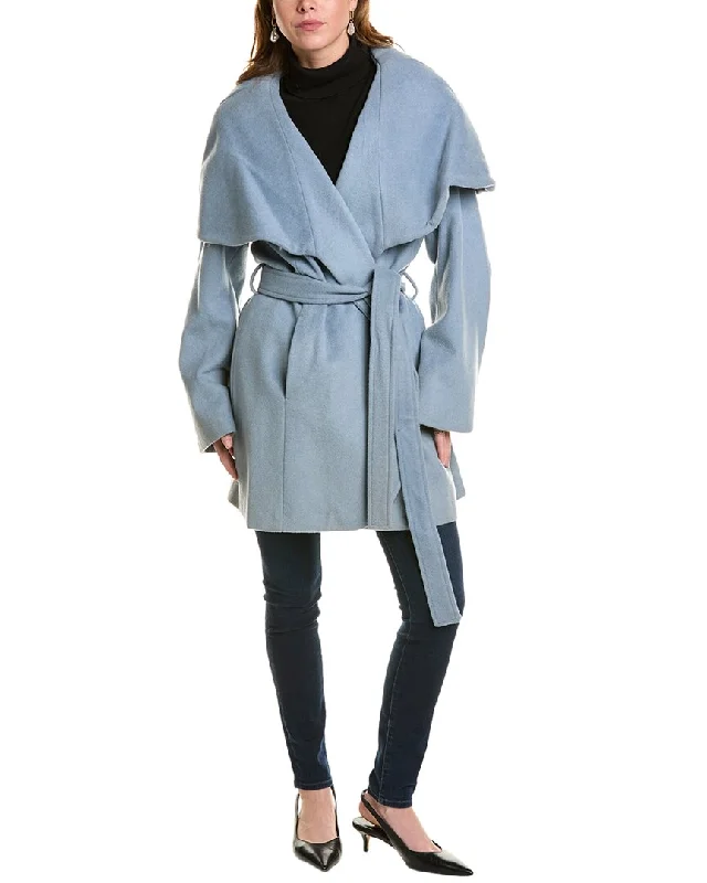 Tahari Marla Oversized Wool-Blend Wrap Coat