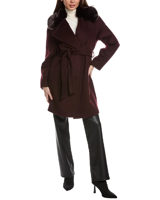 Via Spiga Wool-Blend Wrap Coat