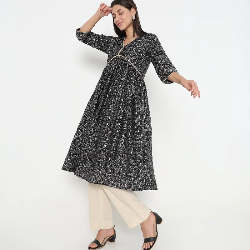 Clothes For Woman Flare Fit Embellished Kurta