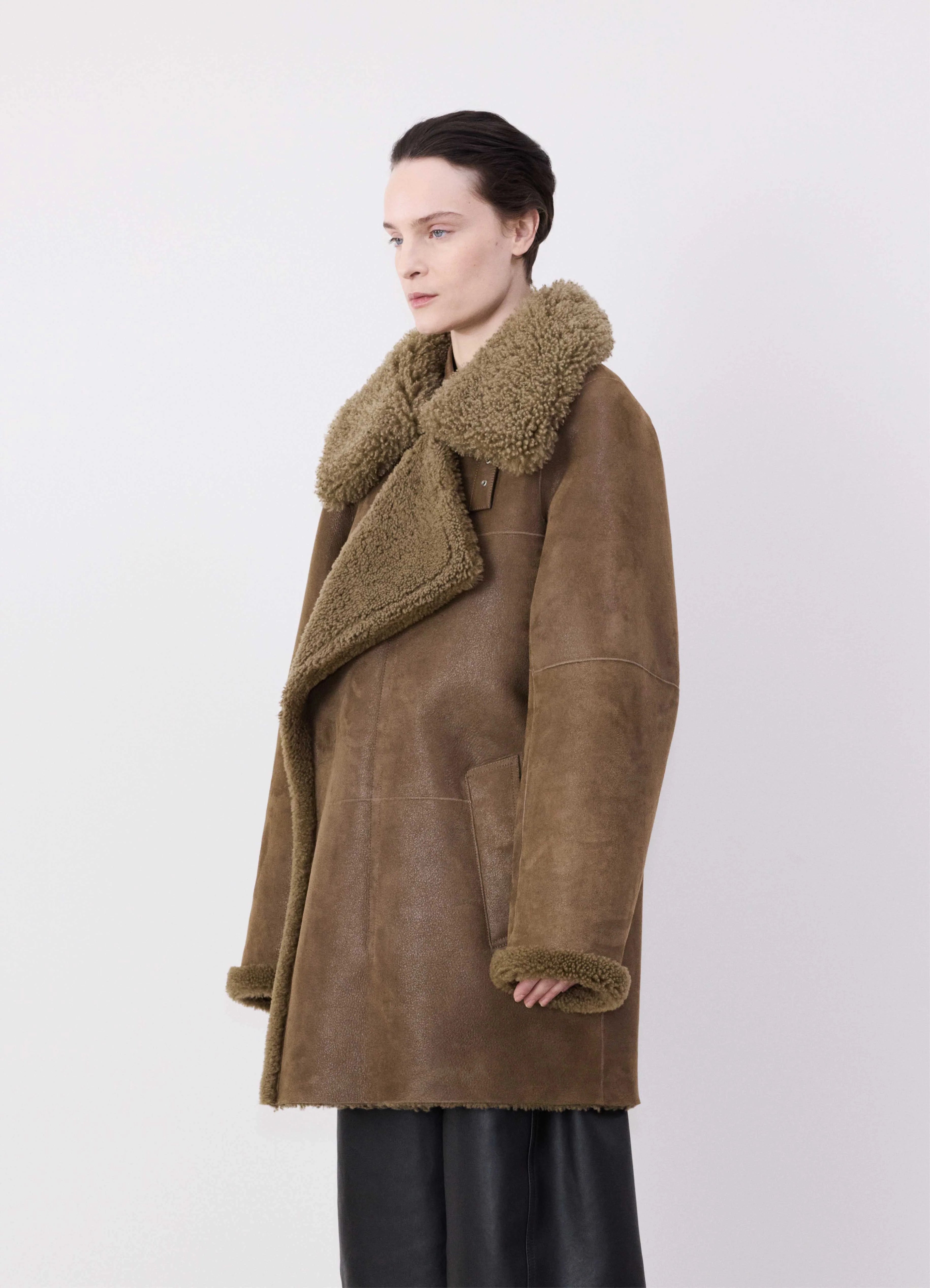 Trendy Styles ASYMMETRICAL SHEARLING COAT