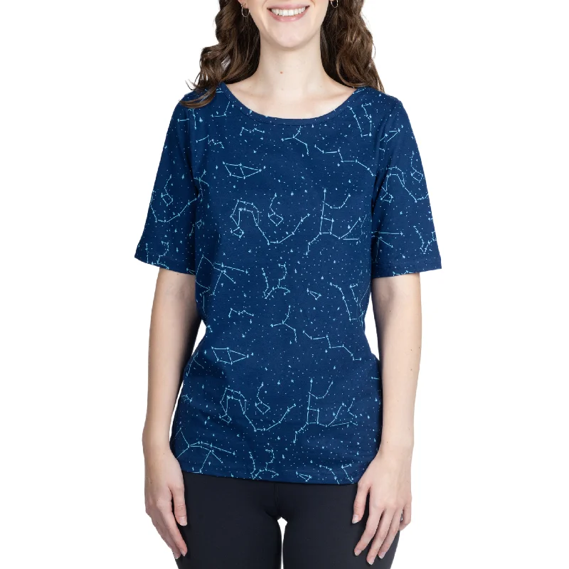 Fashion Essentials Navy Constellations Tunic Top