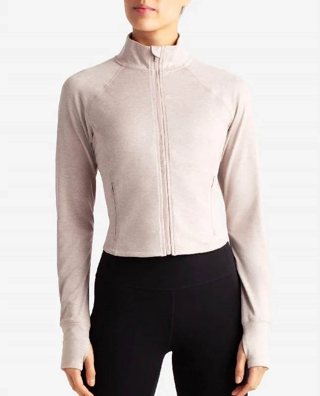 Heather Cropped Melange Jacket In Atmosphere Heather