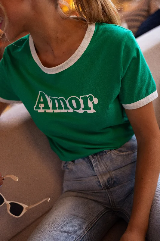 Women's Clothing Brands Green Amor T-Shirt