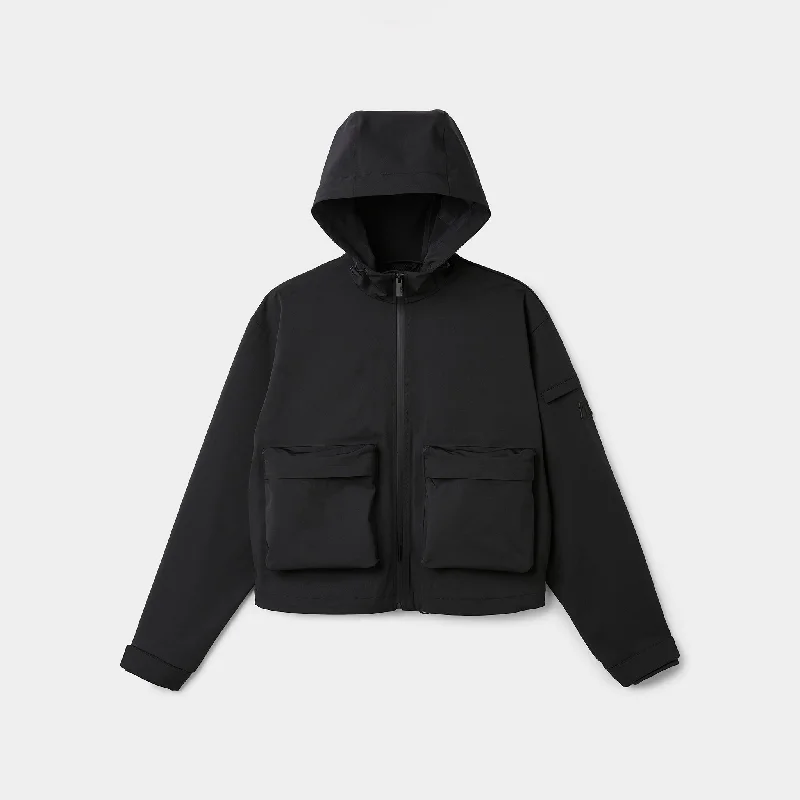 Laid-Back Elegance Hooded Tech Travel Jacket