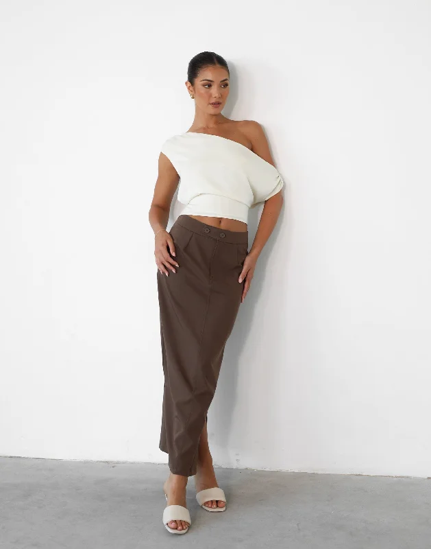 Casual Fashion Astylar Maxi Skirt (Coffee)