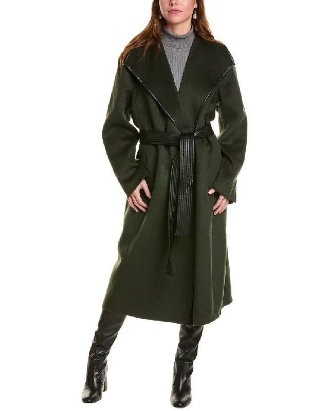 Tahari Juliette Wool-Blend Wrap Coat