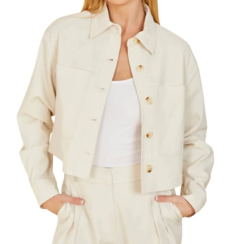 Cropped Jacket In Cream