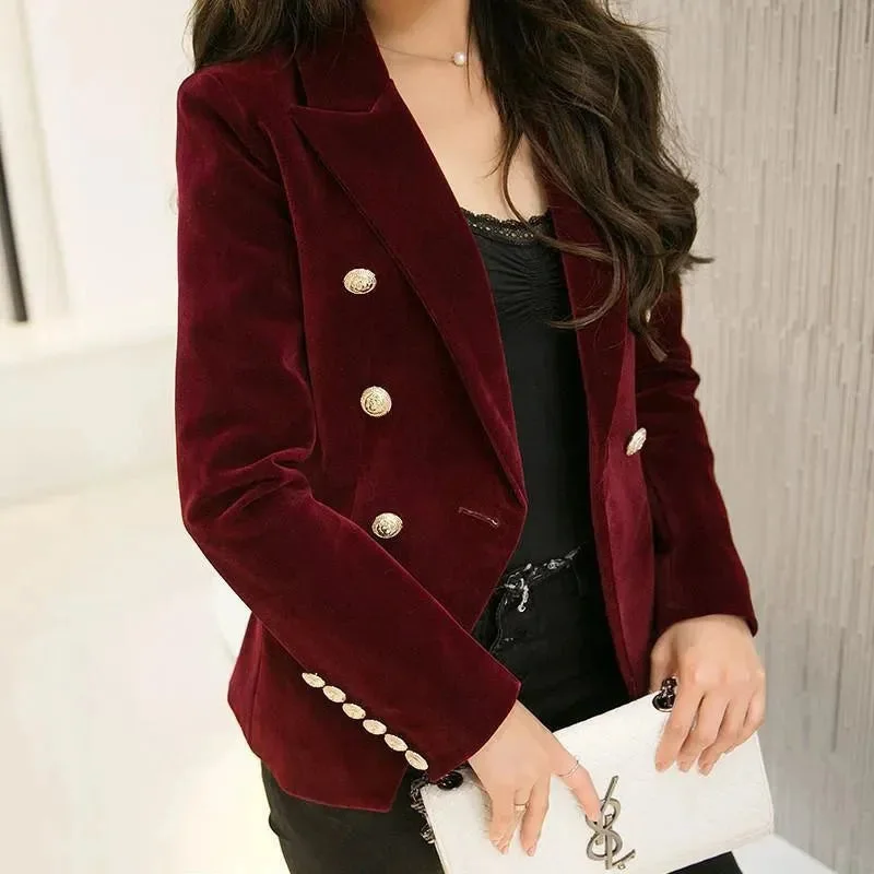 Fashion For Every Occasion Douceur Velvet Blazer Women - Casual - Plain-Solid