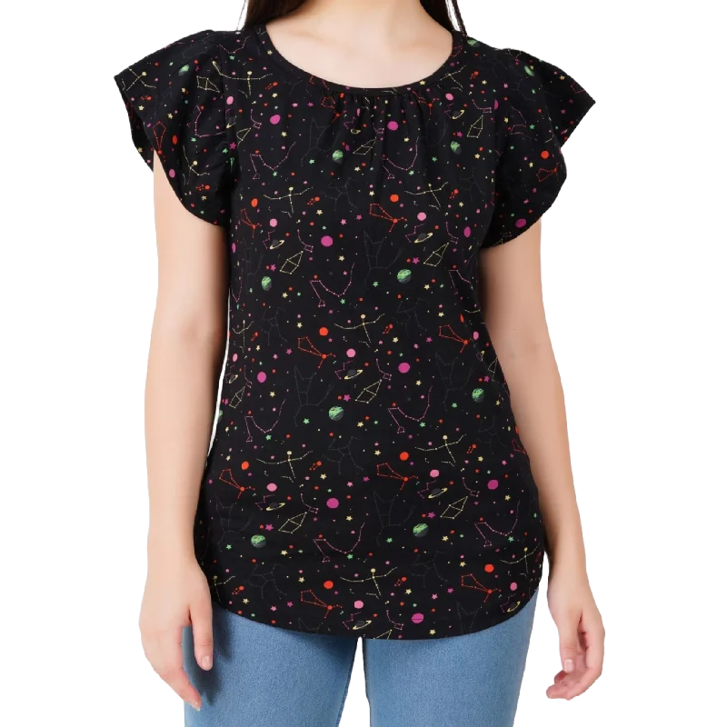 Women's Clothes Online Shopping Rainbow Constellations Glow-in-the-Dark Ida Top