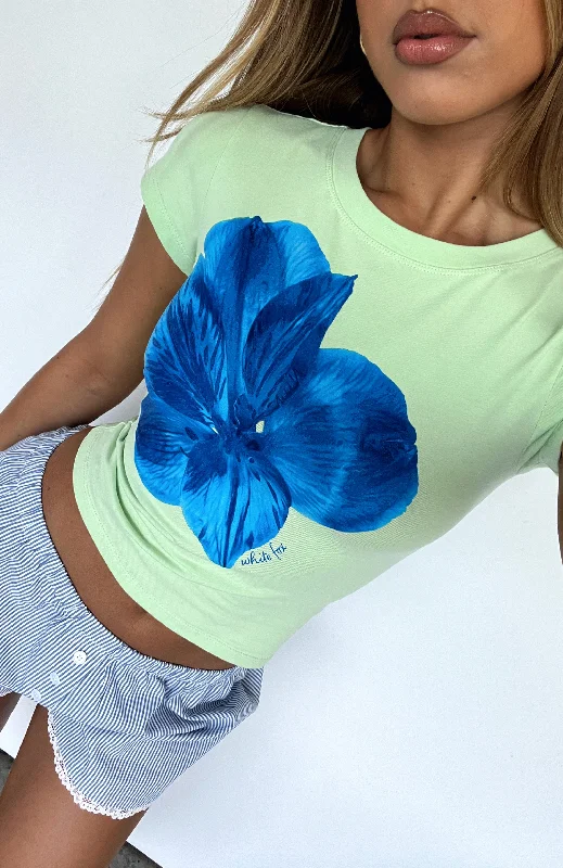 Online Clothing Boutiques Buy You Flowers Baby Tee Lime Green