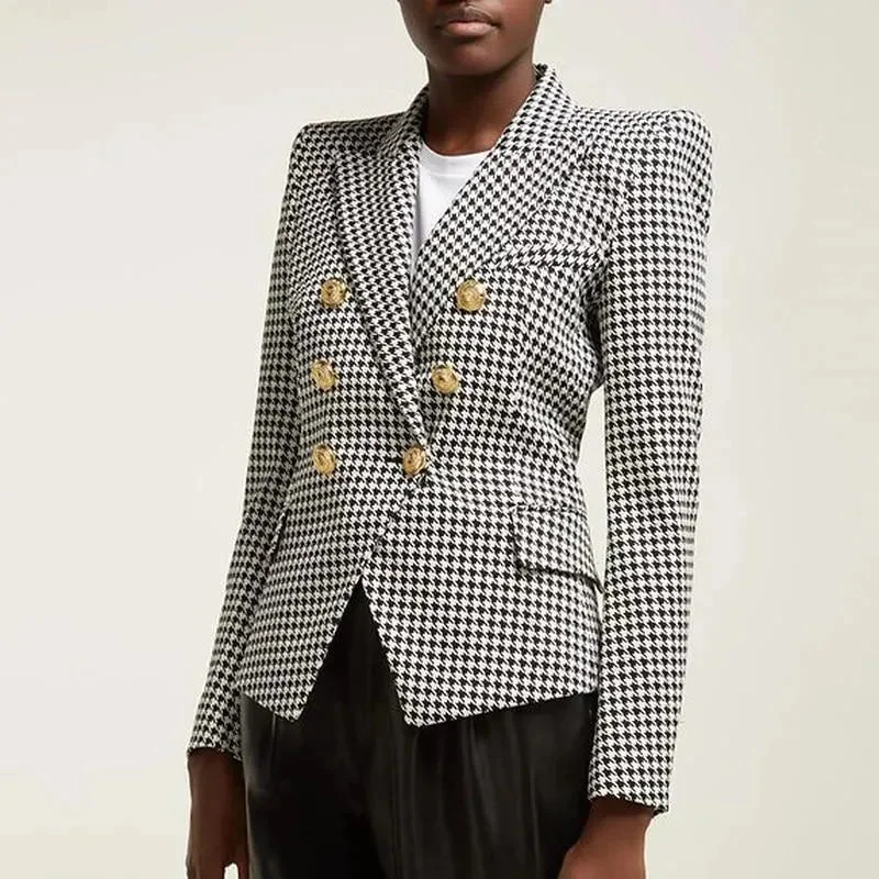 Fashion Forward, Function First Houndstooth Blazer Women - Casual - Plaid