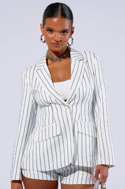 Browse Our Top Products GRETA PINSTRIPE BLAZER