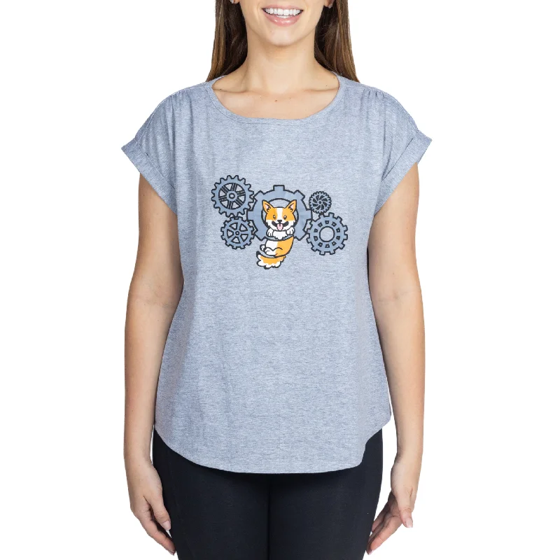 Elegant Clothing Corgi & Cogs Grey Top