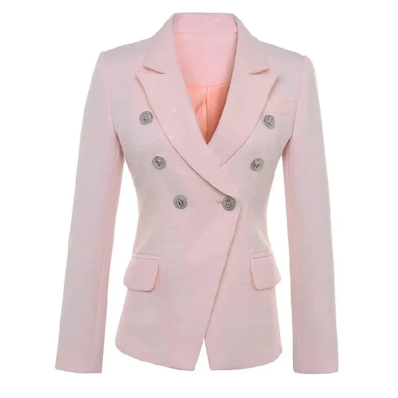 Stylish Savings The Conscientiousness Pink Blazer Women - Formal-Business - Plain-Solid