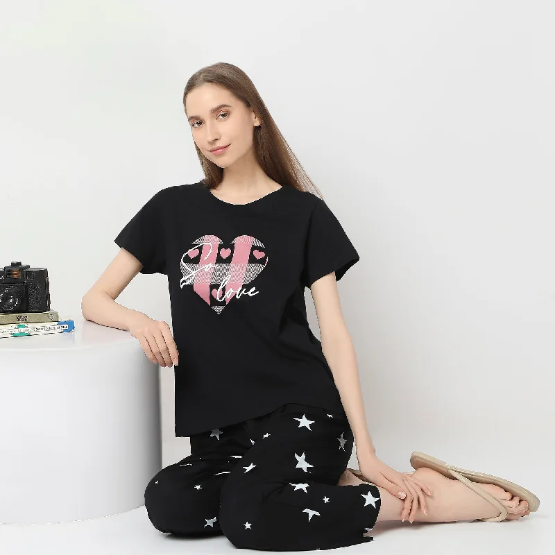 The Epitome Of Modern Women's Fashion Regular Fit Printed Lounge T-Shirt