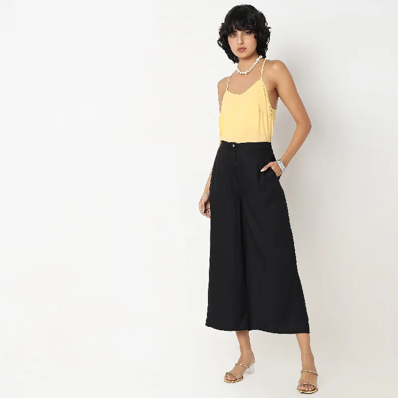 Luxury Fashion Flared Fit Ankle Length High Rise Culottes