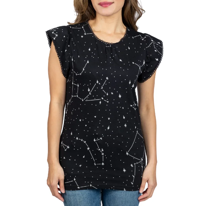 Casual Wear Constellations Glow-in-the-Dark Top