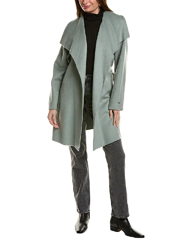 Tahari Ella Wool-Blend Wrap Coat