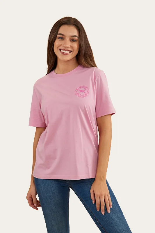 Chic Style, Always In Vogue Signature Bull Womens Loose Fit T-Shirt - Pastel Pink/Candy