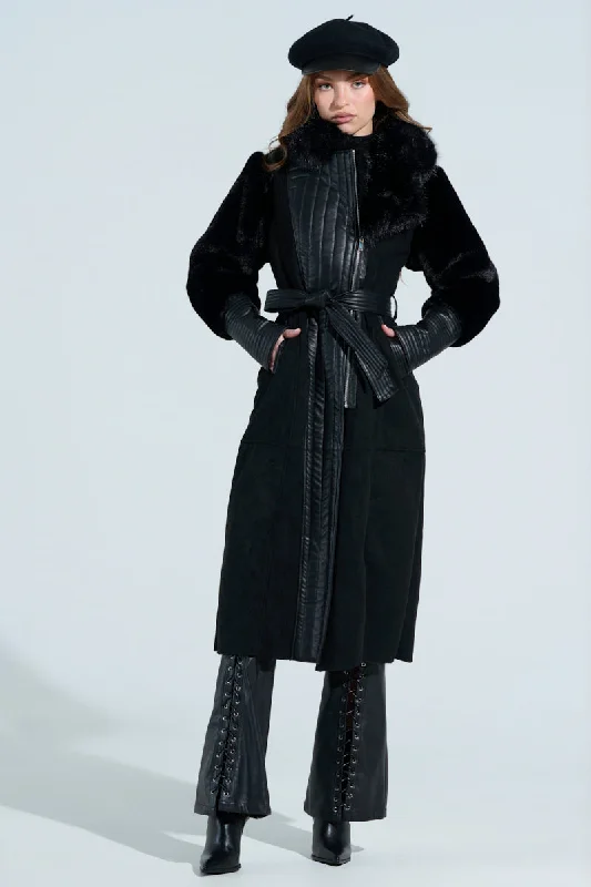 Trend Driven Wardrobe GOODIE MIXED MEDIA COAT