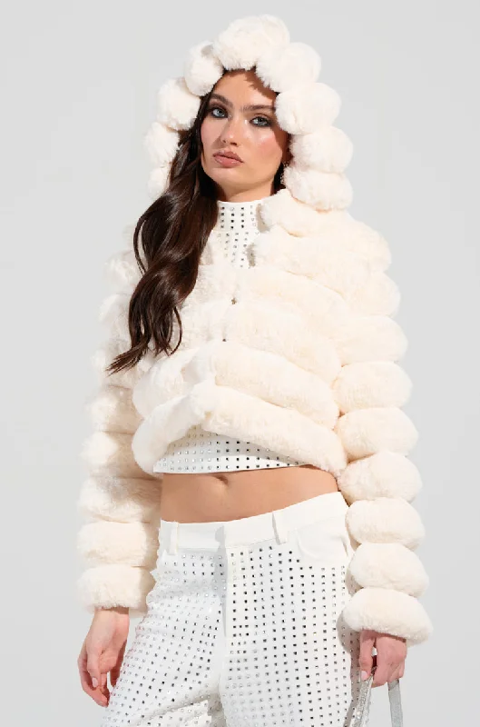 Unleash Your Trendy Side BUNNY CROPPED FAUX FUR COAT